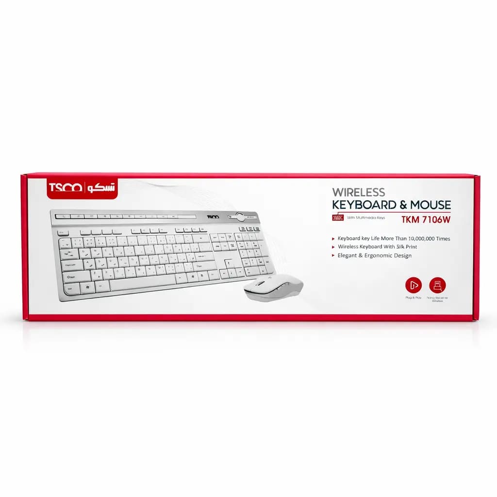 کیبورد و ماوس بی‌سیم تسکو (TSCO) مدل TKM 7106W — تصویر ۸
