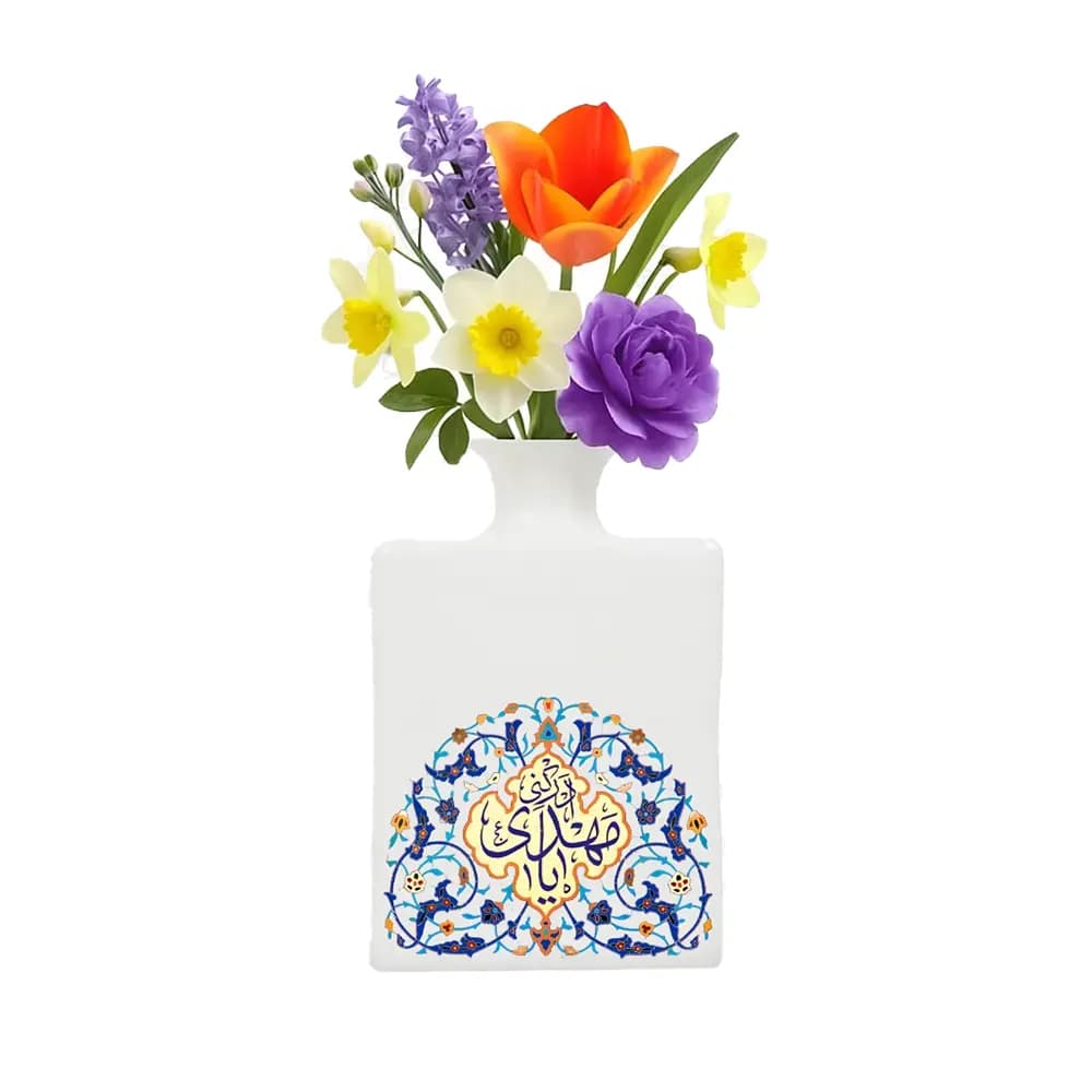 گلدان چینی مربعی یا مهدی ادرکنی