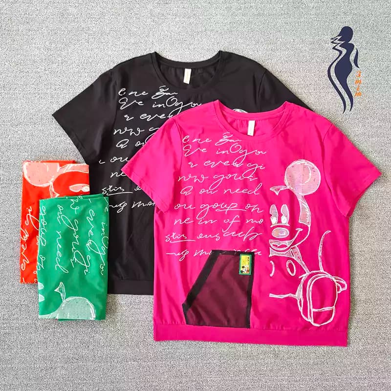 تیشرت زنانه و دخترانه کیفیت بالا رنگهای شاد — تصویر ۲