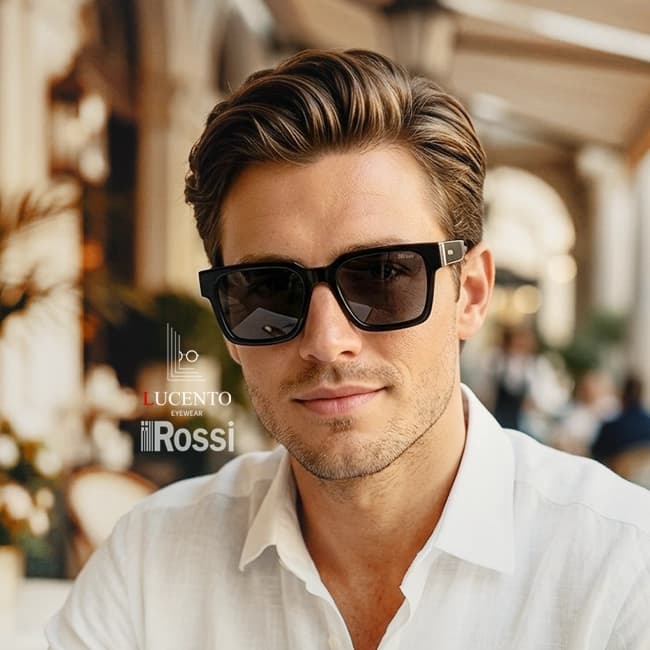 عینک آفتابی مردانه ROSSI R119 | ویفری مشکی، UV400 پولاریزه