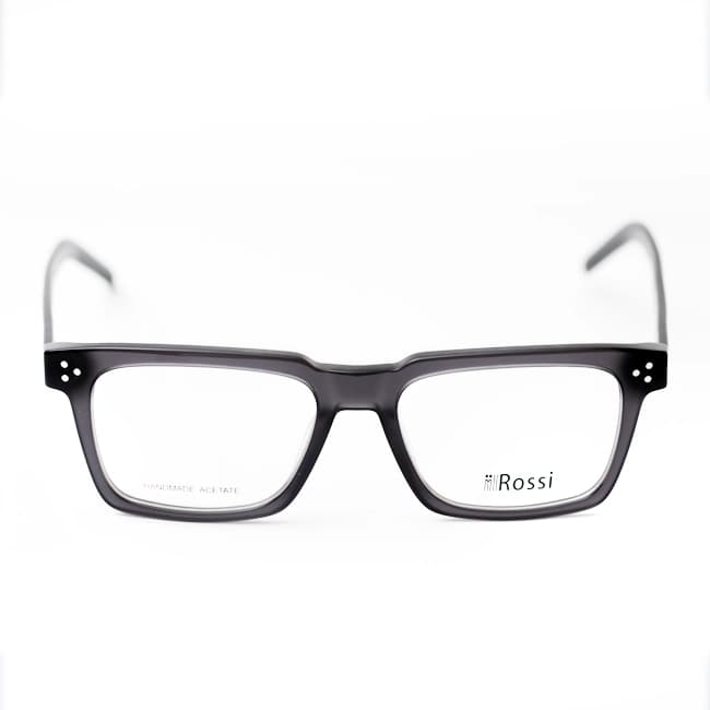 عینک طبی مردانه ROSSI HA104 | فریم مستطیلی ویفری دودی خاکستری — تصویر ۲