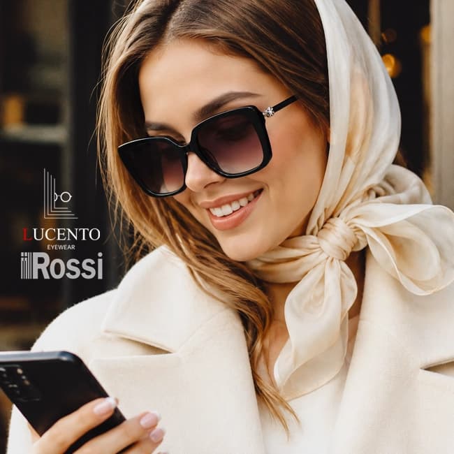 عینک آفتابی زنانه Rossi مدل R8047 | پروانه‌ای مشکی