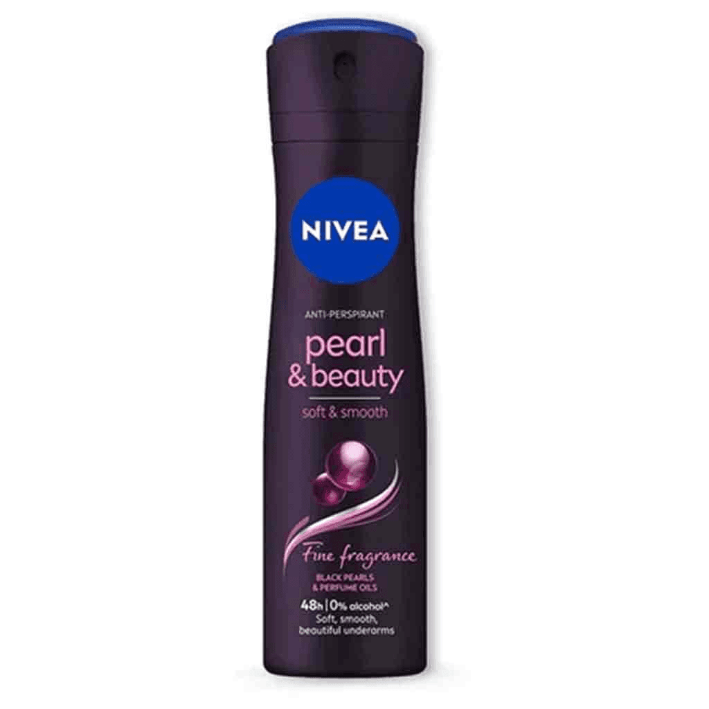 اسپری بدن زنانه نیوآ مدل Pearl & Beauty Black با رایحه مروارید و زیبایی حجم ۱۵۰ میلی‌لیتر