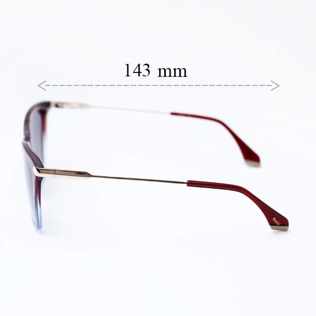 عینک آفتابی زنانه Rossi مدل R8123 گربه‌ای | فریم آلبالویی آبی — تصویر ۷