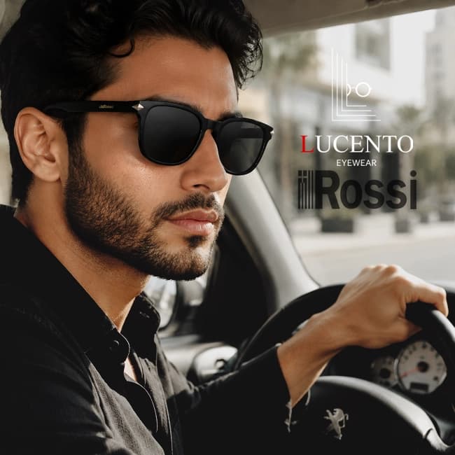 عینک آفتابی Rossi مدل R123 پلاریزه | فریم گربه‌ای مشکی مات