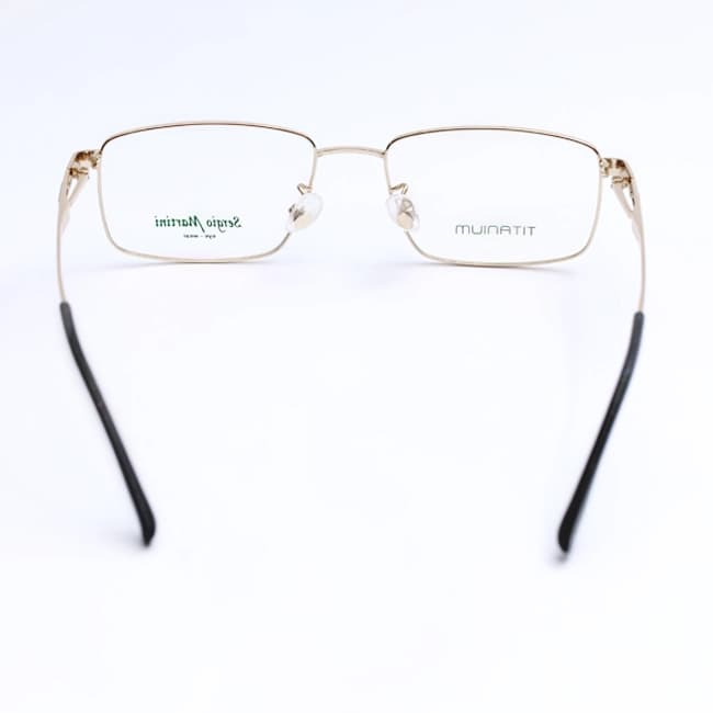 عینک طبی مردانه سرجیو مارتینی SM-2645 | فریم تیتانیومی طلایی کلاسیک — تصویر ۳