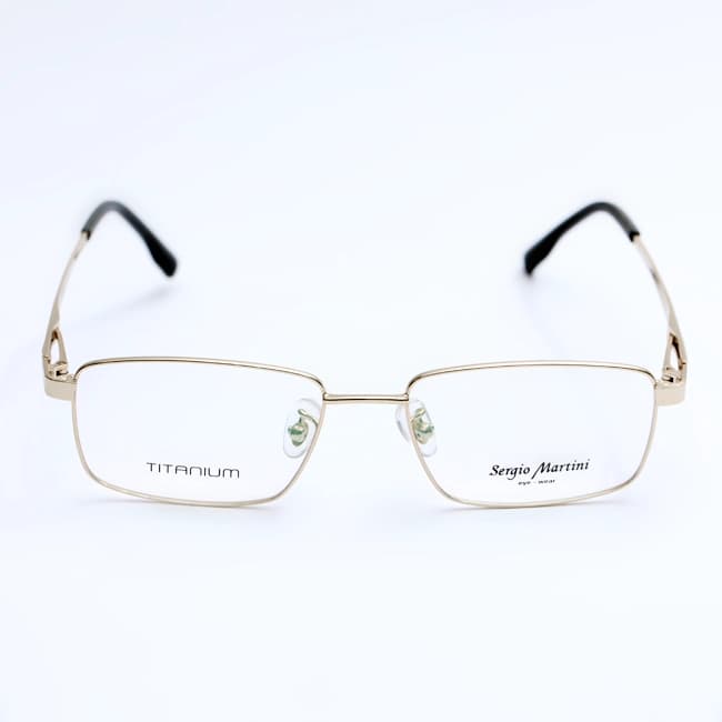 عینک طبی مردانه سرجیو مارتینی SM-2645 | فریم تیتانیومی طلایی کلاسیک — تصویر ۲