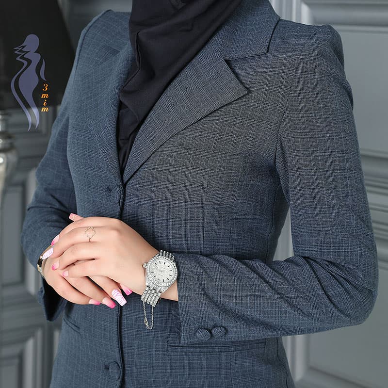 مانتو شلوار زنانه اداری یقه انگلیسی — تصویر ۲