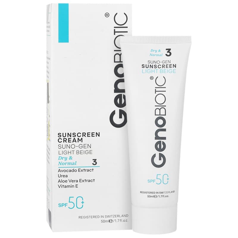 کرم ضد آفتاب پوست خشک بژ روشن SPF50 ژنو بایوتیک حجم 50mL — تصویر ۲