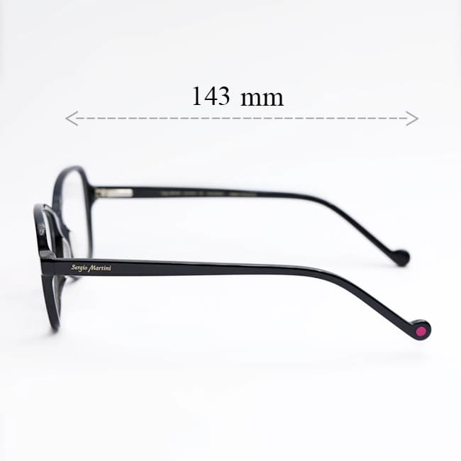 عینک طبی زنانه سرجیو مارتینی مدل SM-2621 | فریم مشکی استیت بیضی — تصویر ۸