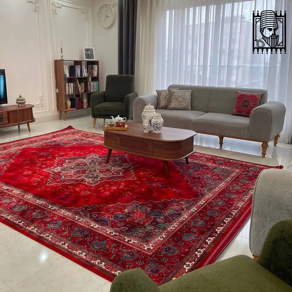 فرش هریس لاکی سبز 1200 شانه تهران