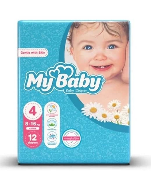 پوشک بچه مای بیبی چسبی سایز 4(12 عددی)