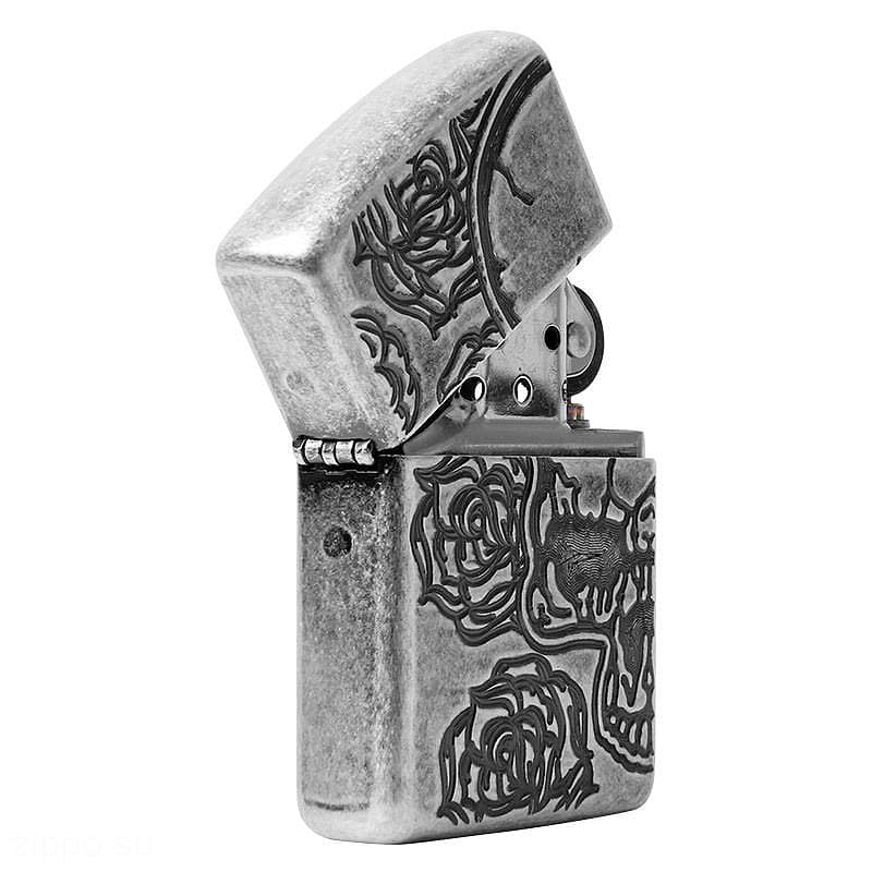 فندک زیپو مدل Zippo 28988 Skull Roses — تصویر ۲