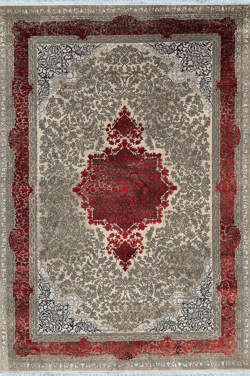فرش ماشینی اکریلیک طرح آروین کد 73047 طوسی لاکی — تصویر ۴