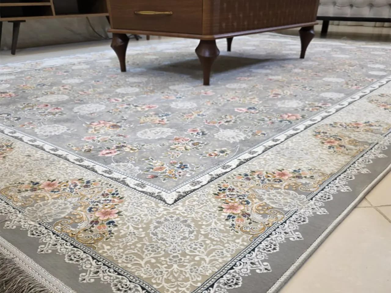 فرش 1200 شانه افشان کد 25850 طوسی — تصویر ۵