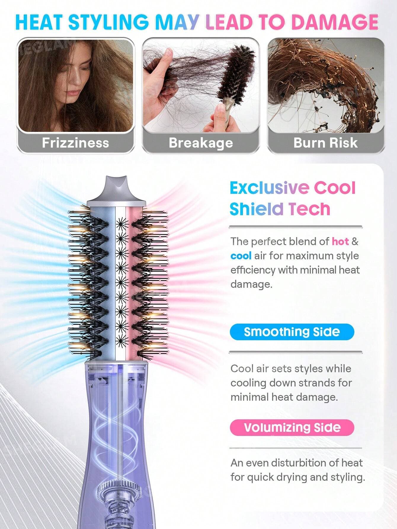 برس سشوار حرفه‌ای شیگلم مدل Cool Shield Blowout Brush Pro — تصویر ۷
