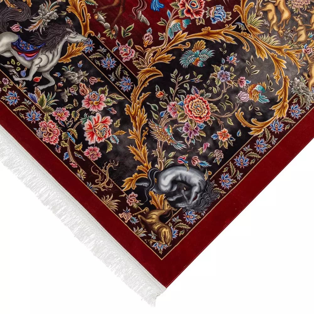 فرش شکارگاه کد 20CT0000 لاکی 1500 شانه — تصویر ۵