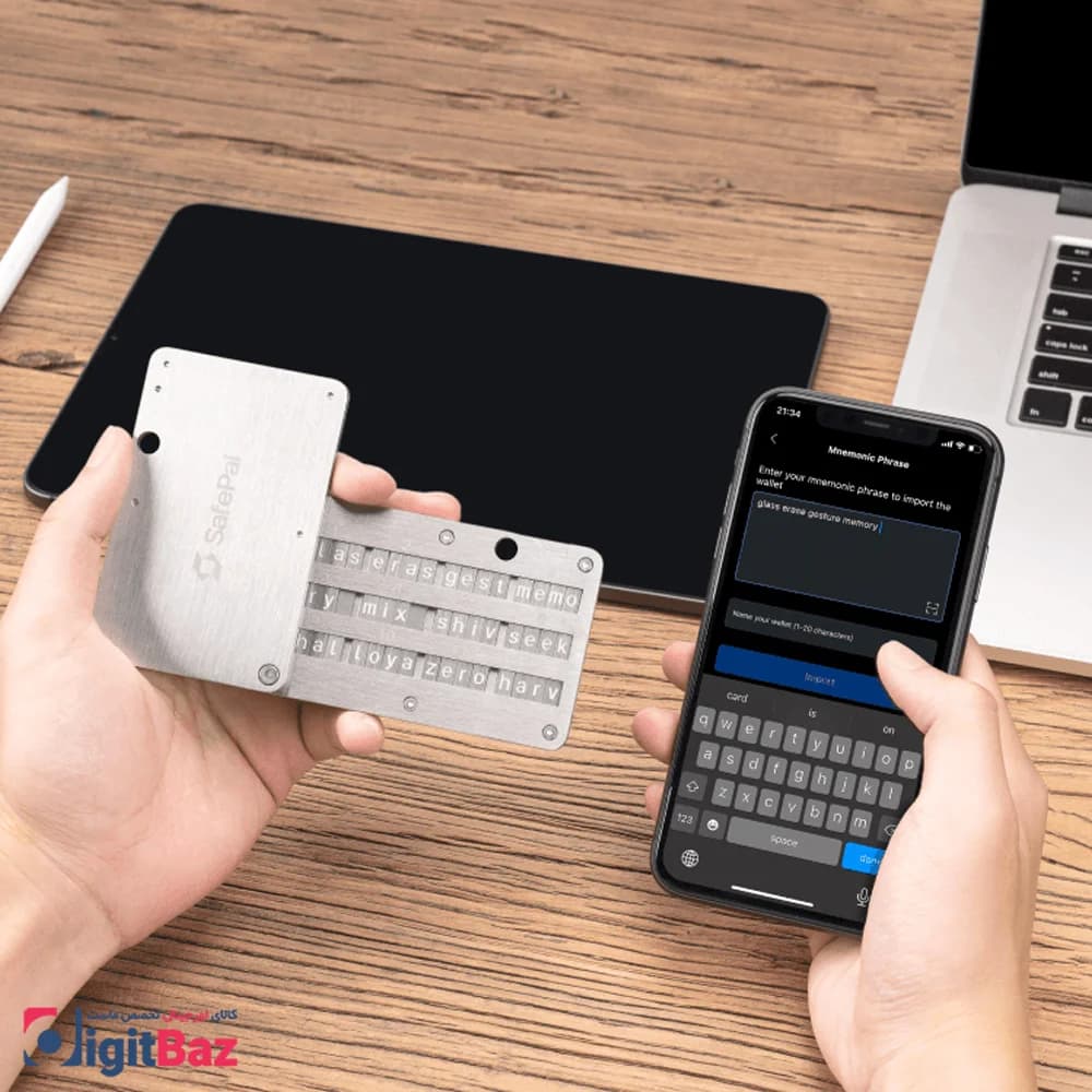 ✔️بررسی ، و خرید سایفر سیف پال 2025 – محافظ فولادی عبارات بازیابی SafePal Cypher — تصویر ۳