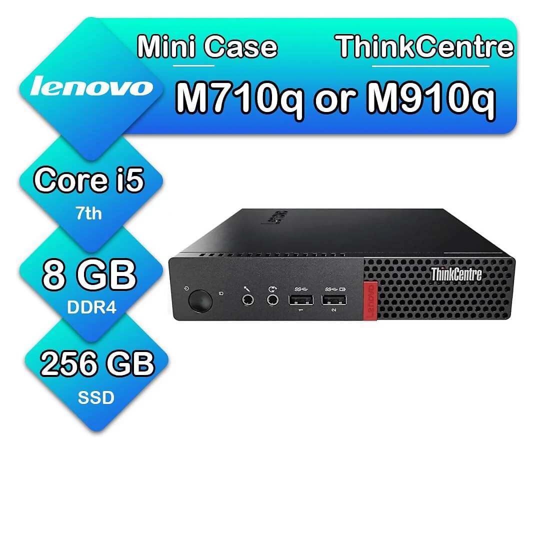 مینی کیس استوک لنوو ThinkCentre M710 or M910 Core i5 نسل هفتم | رم 8GB | حافظه SSD 256GB | به همراه آداپتور 90 وات