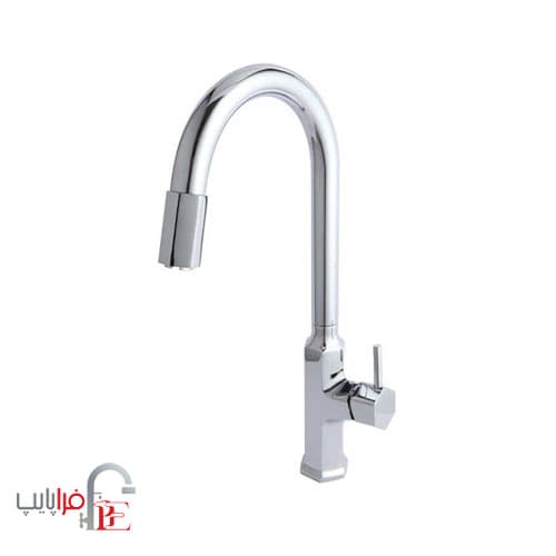 شیر ظرفشویی راسان مدل برتو کروم مات ا Rassan sink Mixer