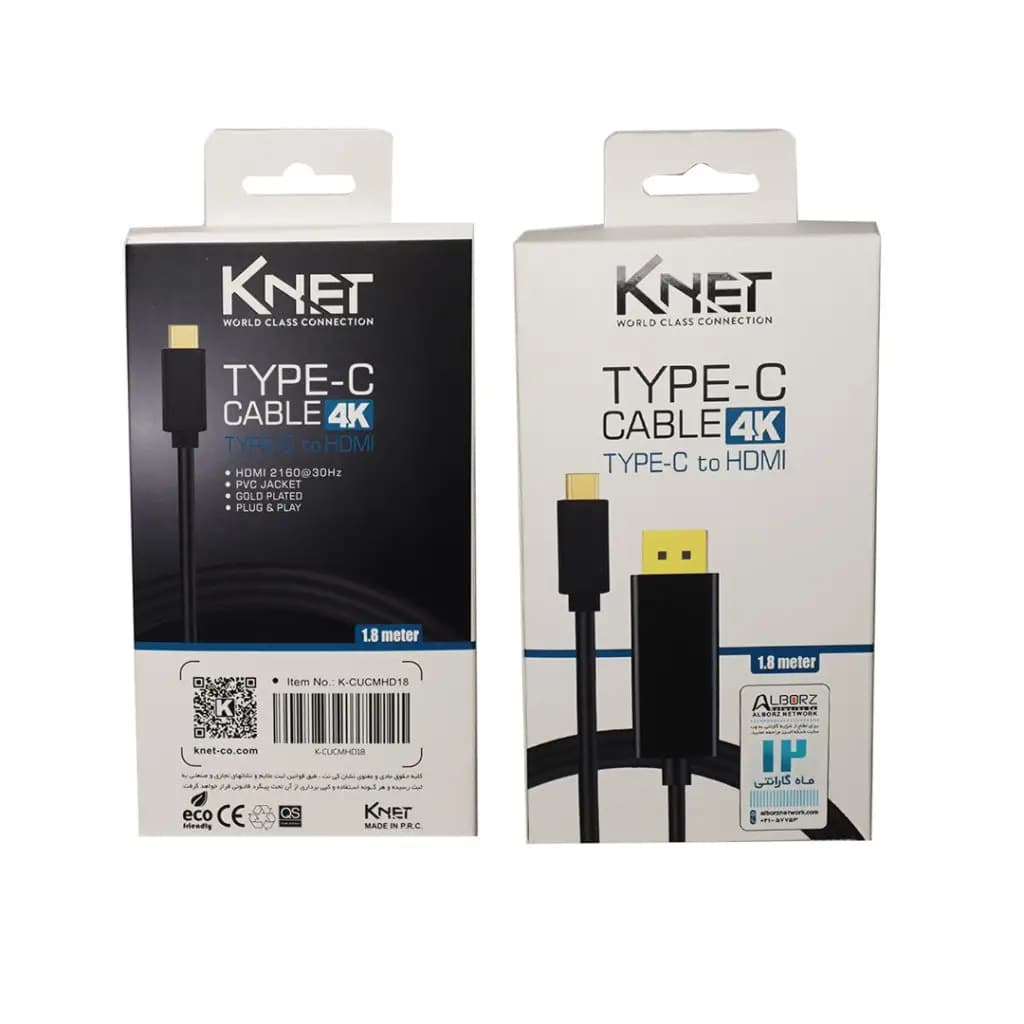 کابل تبدیل Type C به Displayport کی نت 4k مدل CUCMDP18 — تصویر ۲