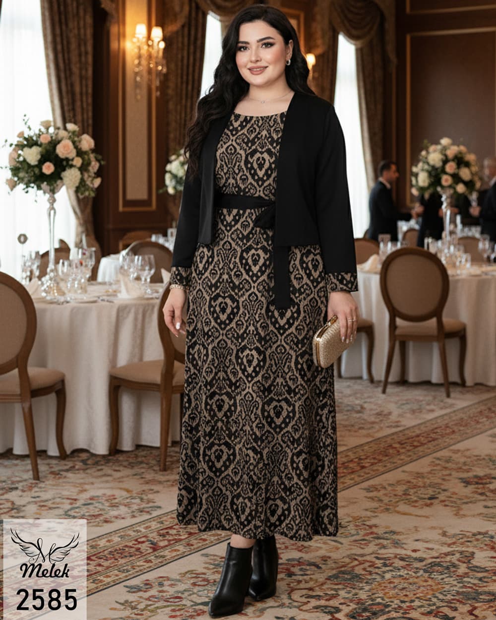 ست دوتکه سارافون و کت کراپ اسپورت مجلسی زنانه سایز بزرگ