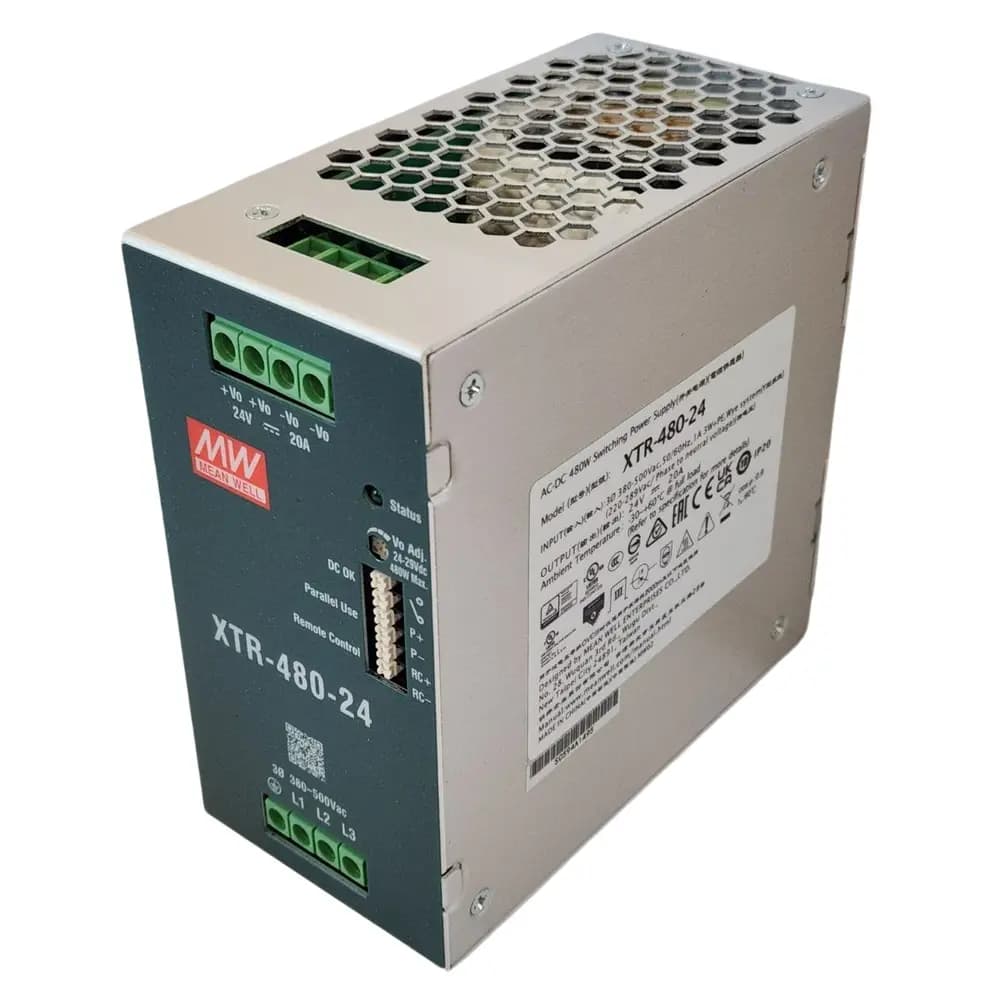 منبع تغذیه ریلی 24 ولت 20 آمپر XTR-480-24