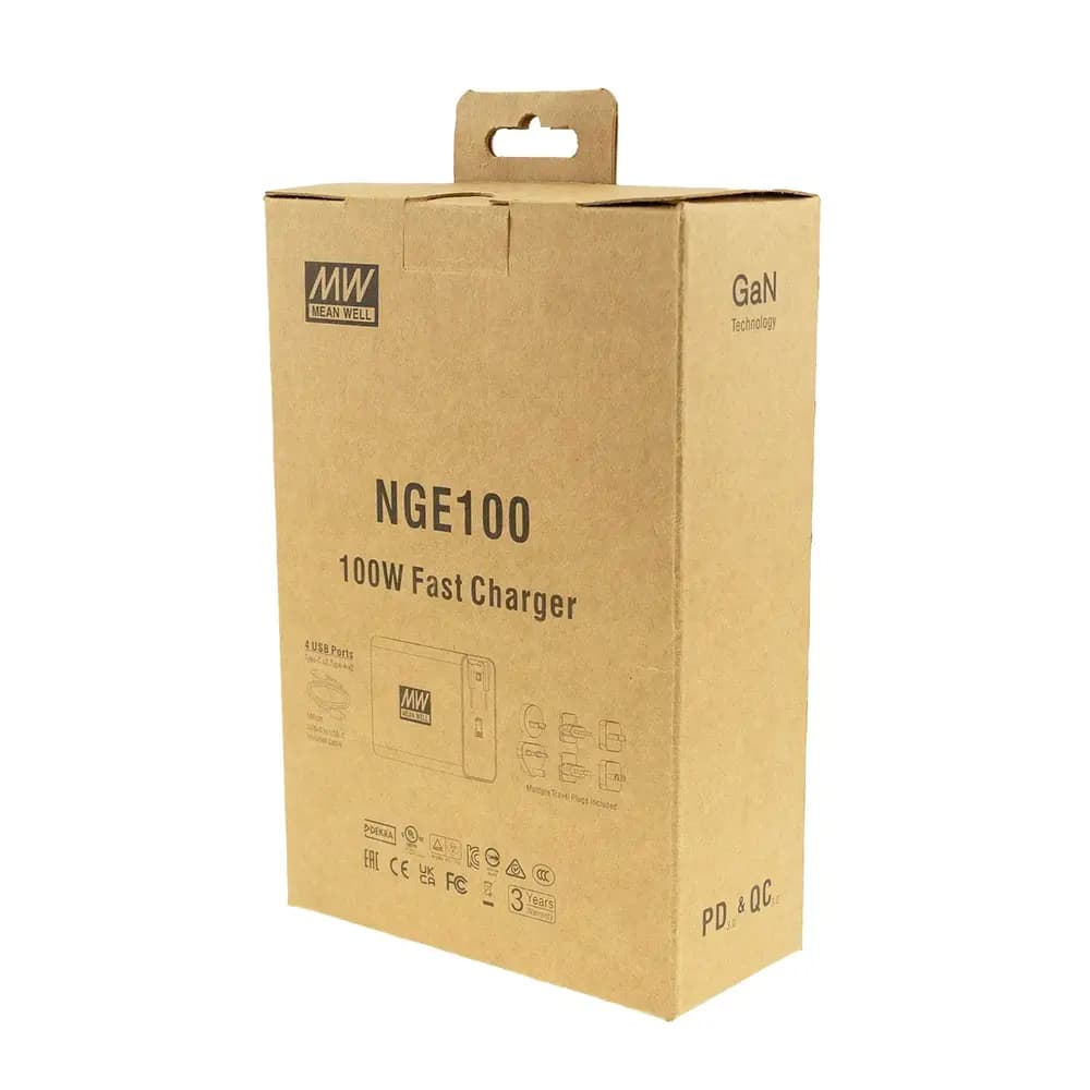 فست شارژر دیواری GaN چهار پورت NGE100 — تصویر ۷