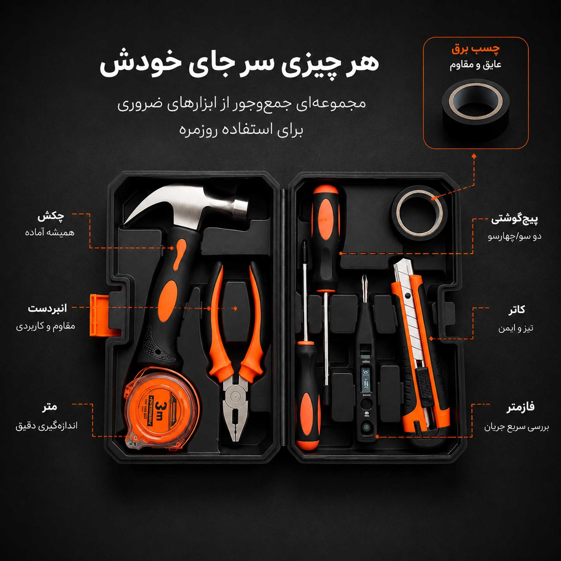 جعبه ابزار ۹ پارچه — تصویر ۳