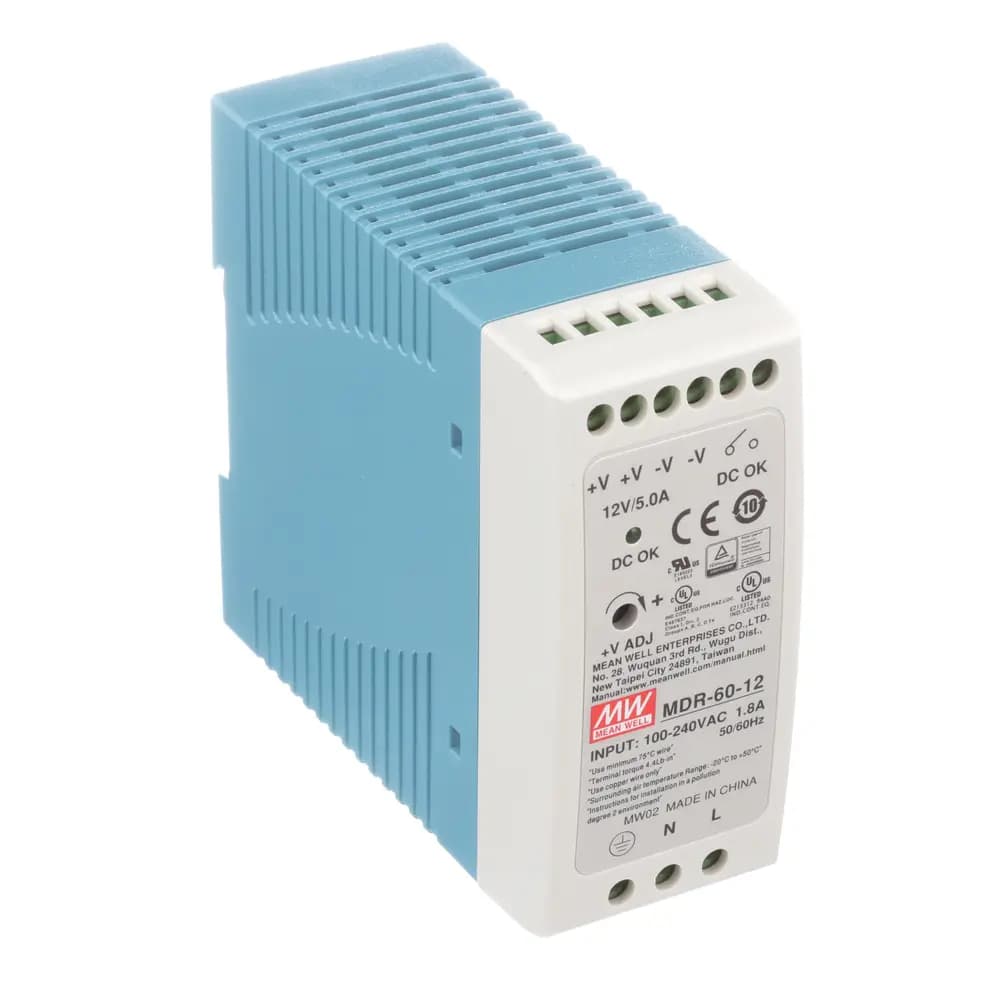 منبع تغذیه 12 ولت 5 آمپر MDR-60-12
