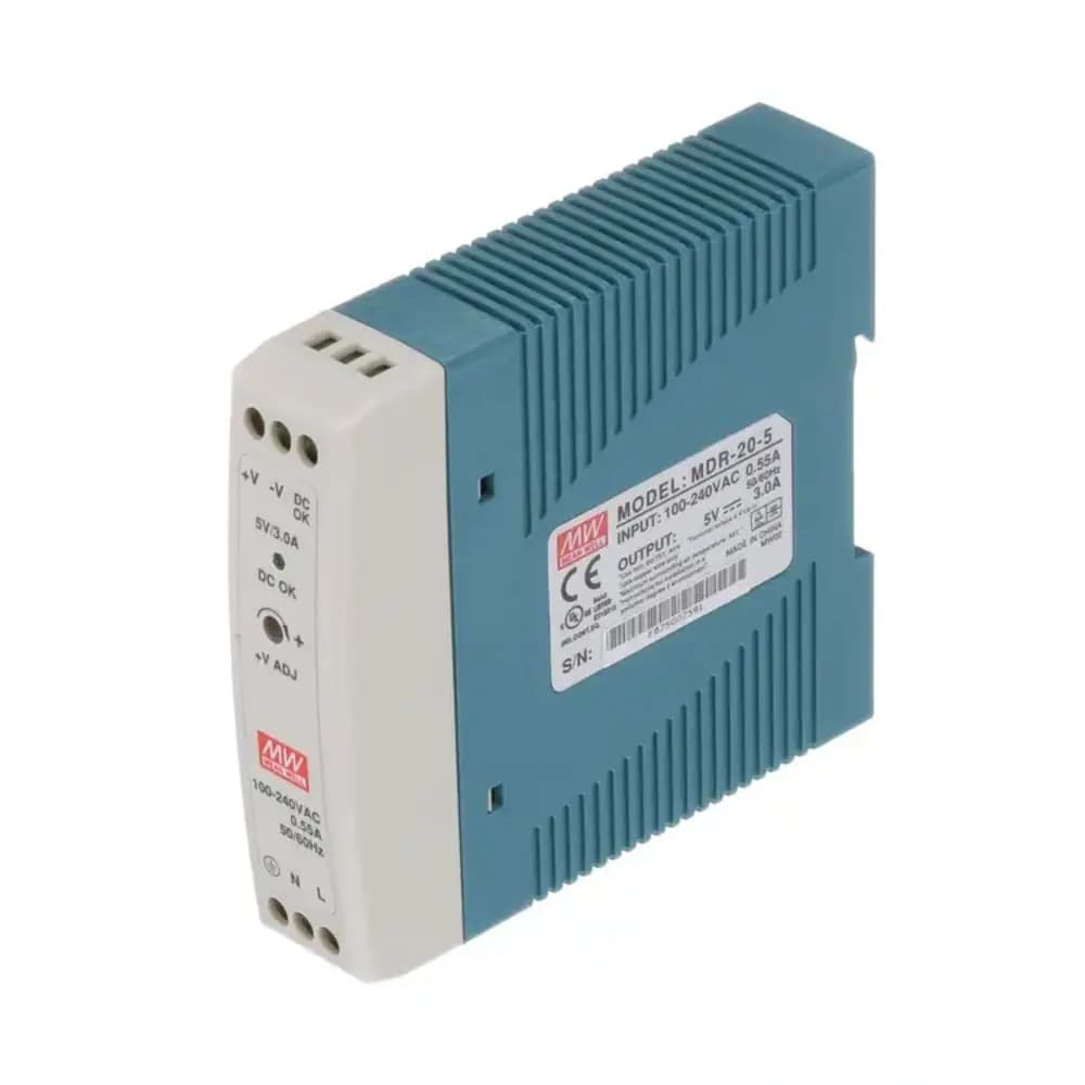 منبع تغذیه 5 ولت 3 آمپر MDR-20-5
