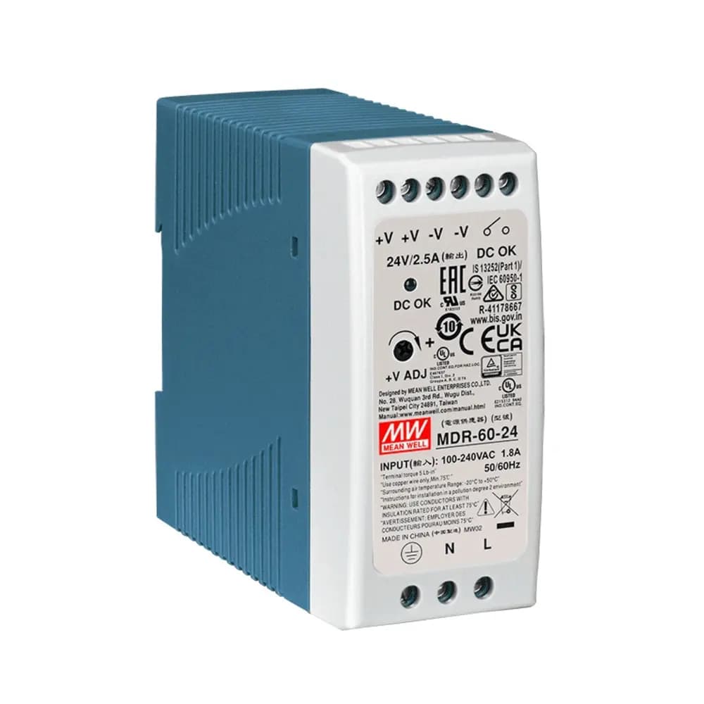 منبع تغذیه 24 ولت 2.5 آمپر MDR-60-24