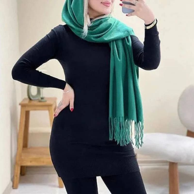 تونیک ریزبافت کپ وارداتی یقه سه سانتی زنانه/کد29903 — تصویر ۳