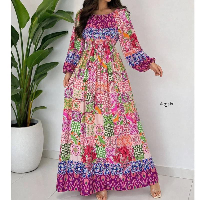 پیراهن ساحلی نخی حاشیه دار خارجی زنانه/کد29894 — تصویر ۵
