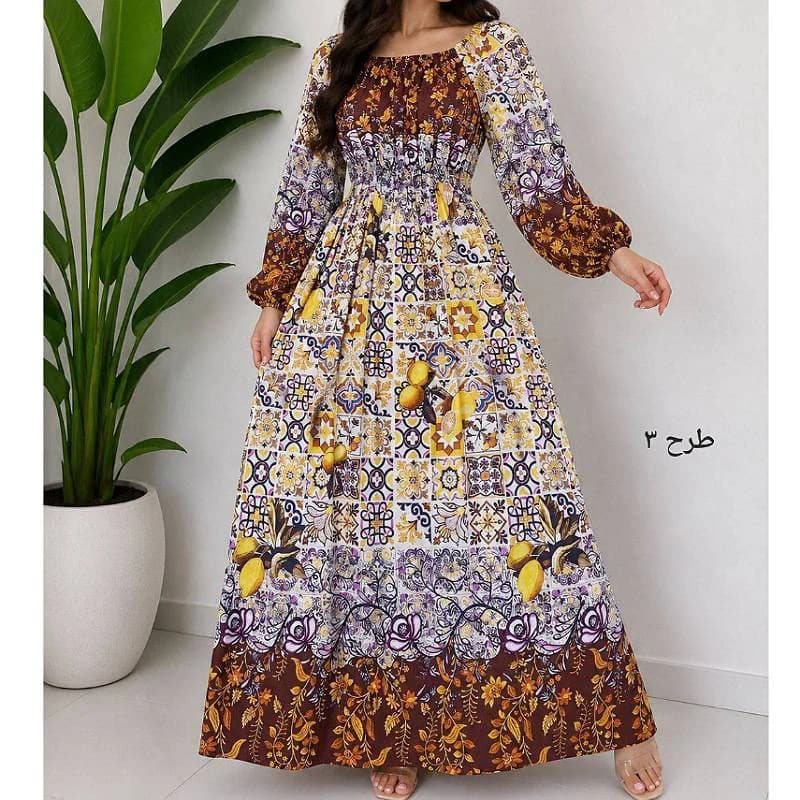 پیراهن ساحلی نخی حاشیه دار خارجی زنانه/کد29894 — تصویر ۳