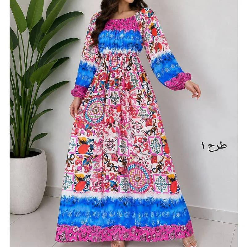 پیراهن ساحلی نخی حاشیه دار خارجی زنانه/کد29894 — تصویر ۲
