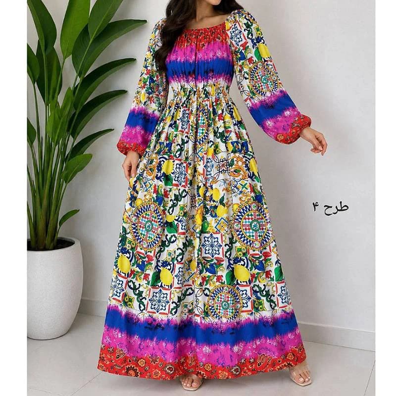 پیراهن ساحلی نخی حاشیه دار خارجی زنانه/کد29894 — تصویر ۴