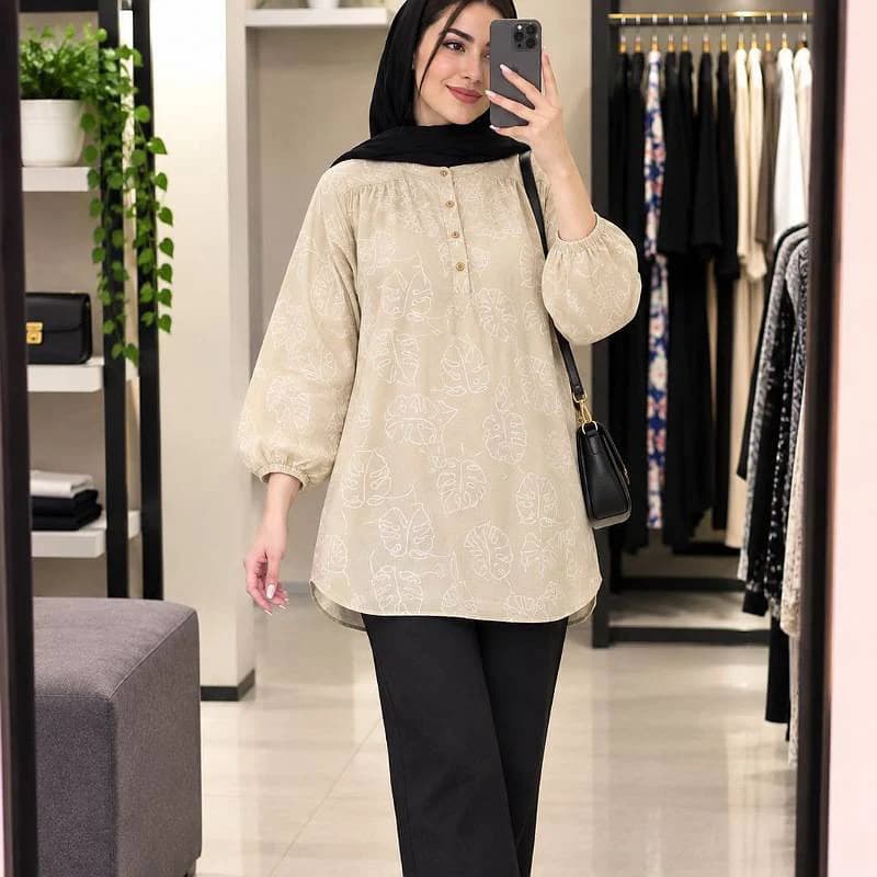 تونیک مانتویی نخی زنانه (خارجی )/کد29890 — تصویر ۵