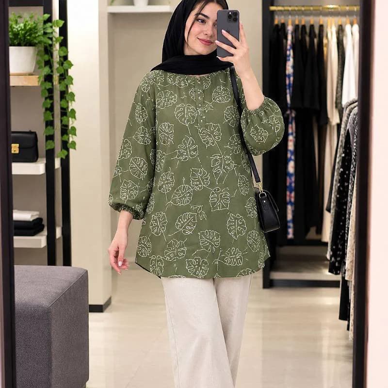 تونیک مانتویی نخی زنانه (خارجی )/کد29890 — تصویر ۴