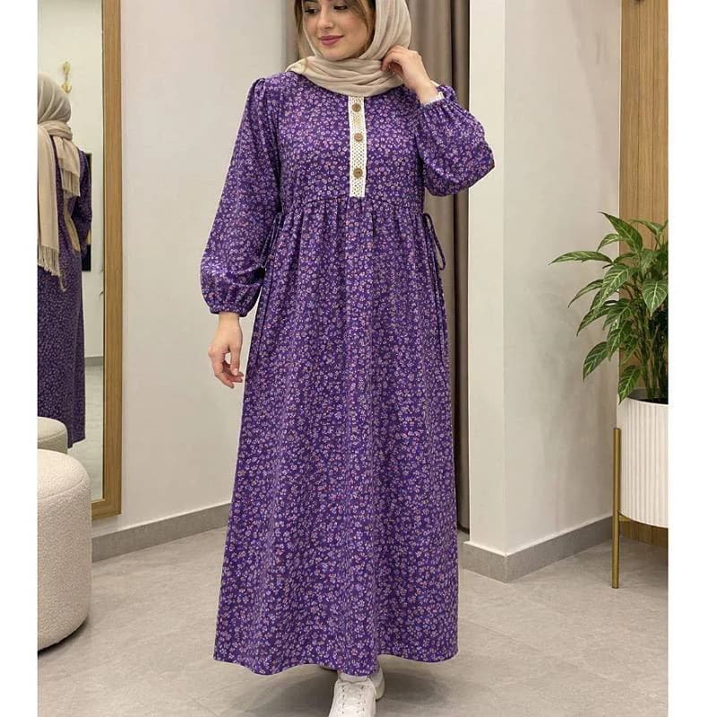 پیراهن ساحلی نخی گلدارزنانه وارداتی _کد29887 — تصویر ۲