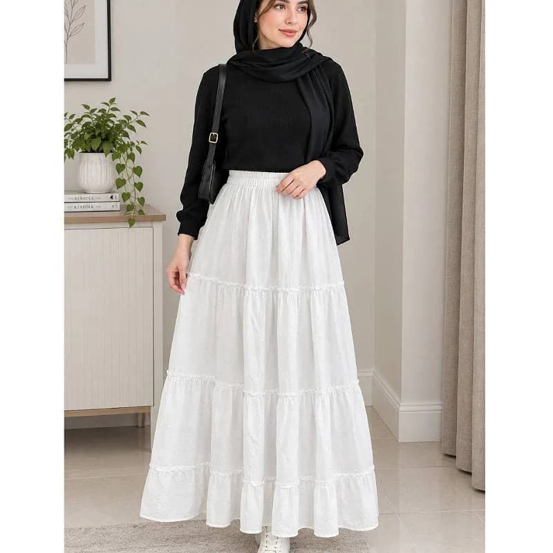 دامن نخی طبقه ای زنانه طرح عروسکی /کد29886