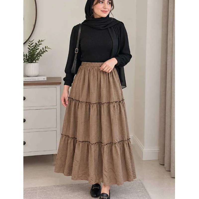 دامن نخی طبقه ای زنانه طرح عروسکی /کد29886 — تصویر ۷