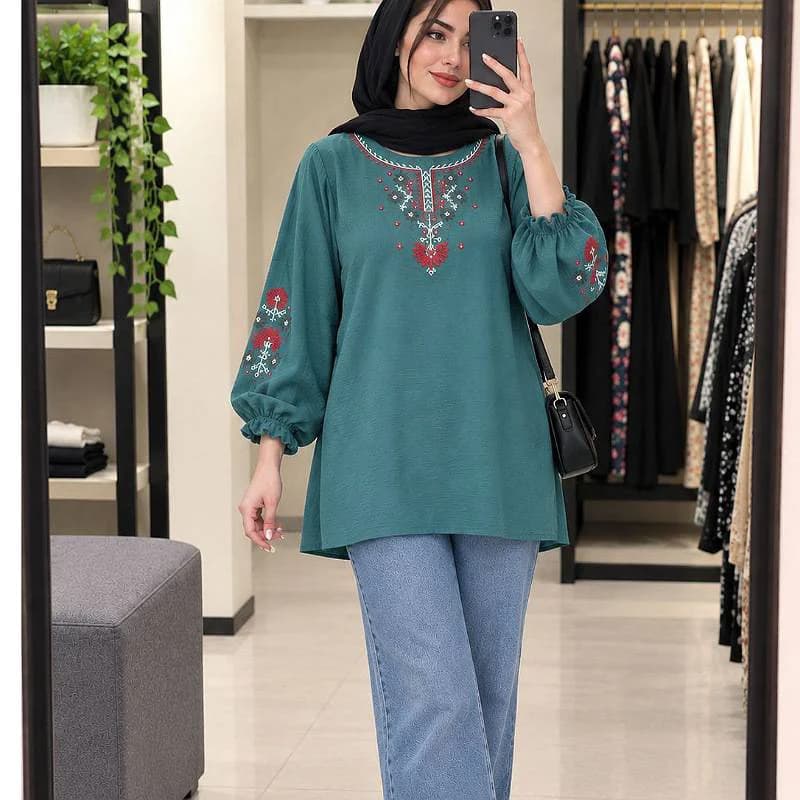 تونیک ابروبادگلدوزی وارداتی زنانه /کد29884 — تصویر ۵