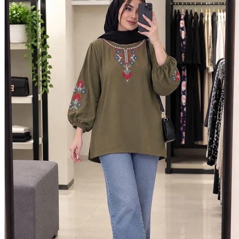 تونیک ابروبادگلدوزی وارداتی زنانه /کد29884 — تصویر ۴