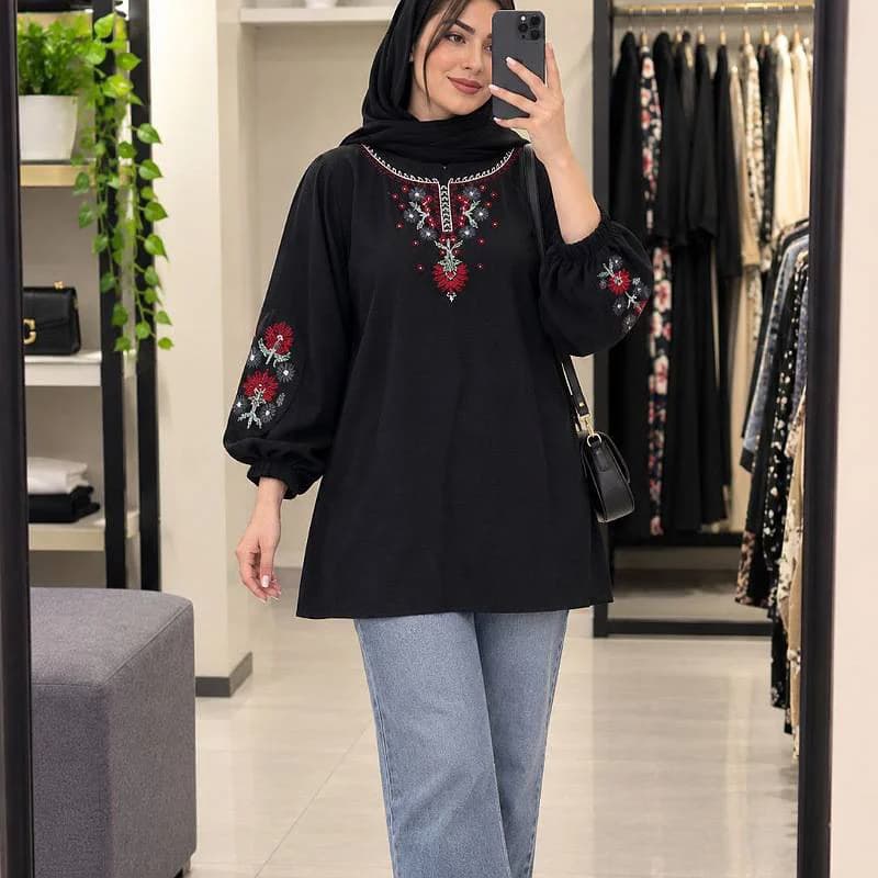 تونیک ابروبادگلدوزی وارداتی زنانه /کد29884 — تصویر ۲