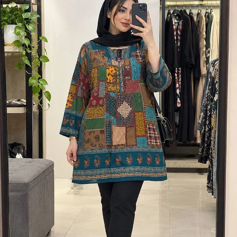 تونیک مانتویی نخی چهل تیکه اندونزی وارداتی زنانه/کد29882 — تصویر ۲