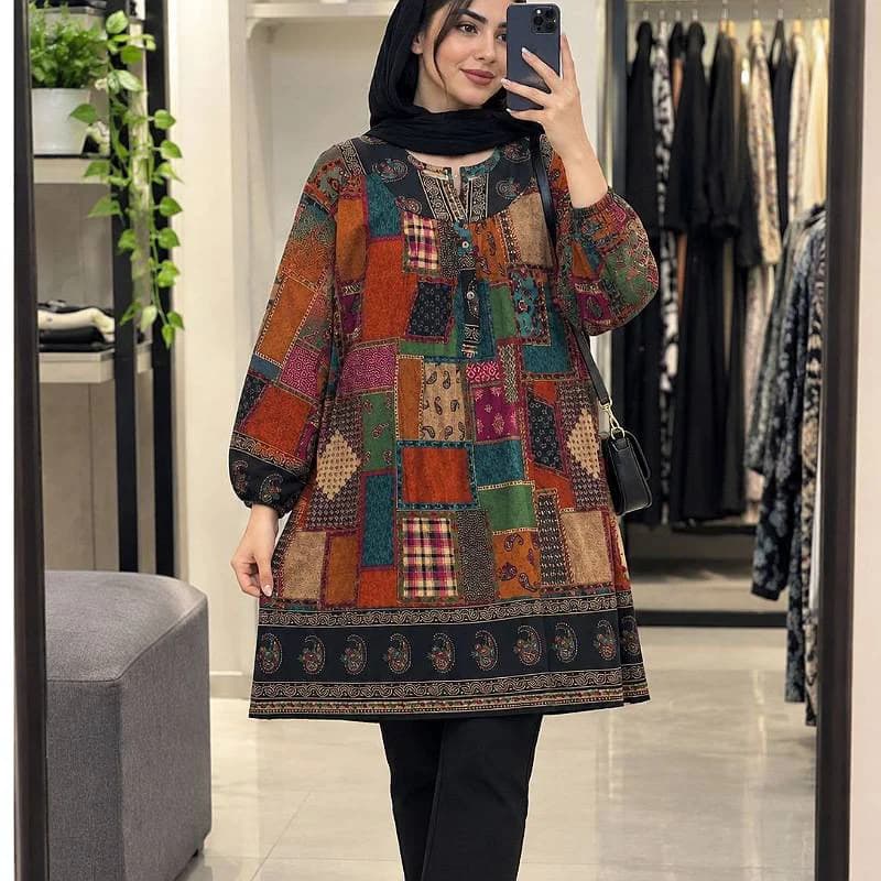 تونیک مانتویی نخی چهل تیکه اندونزی وارداتی زنانه/کد29882 — تصویر ۴