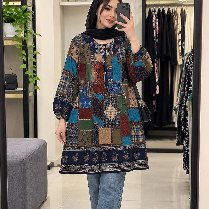 تونیک مانتویی نخی چهل تیکه اندونزی وارداتی زنانه/کد29882