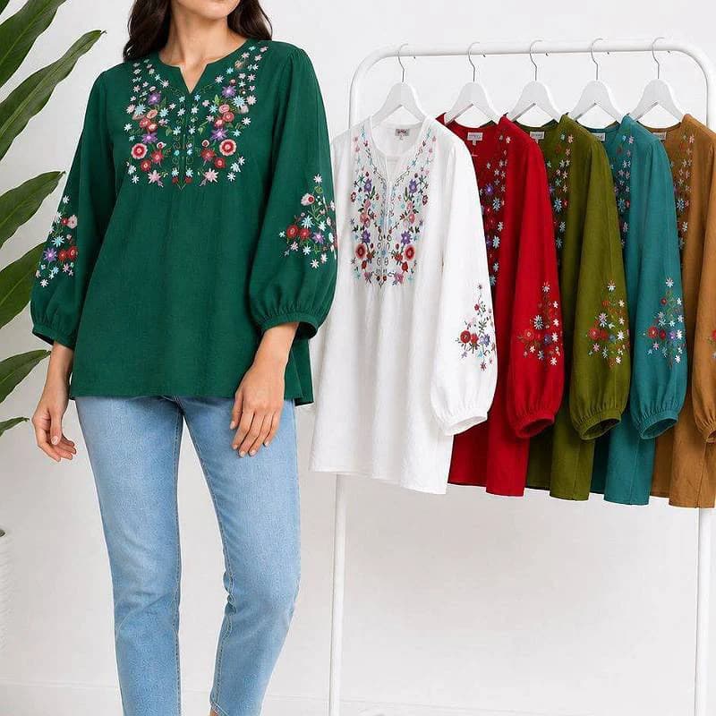 بلوز ابروباد گلدوزی وارداتی زنانه /کد29850 (تخفیف ویژه کامیاب) — تصویر ۶