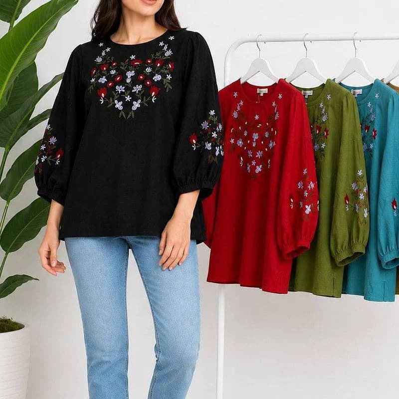 بلوز ابروباد گلدوزی وارداتی زنانه /کد29850 (تخفیف ویژه کامیاب) — تصویر ۲